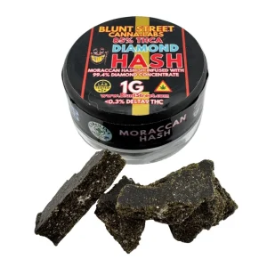 Diamond-Infused 87% THCA Moroccan Brick Hash | 99.4% THCA Diamond Infused